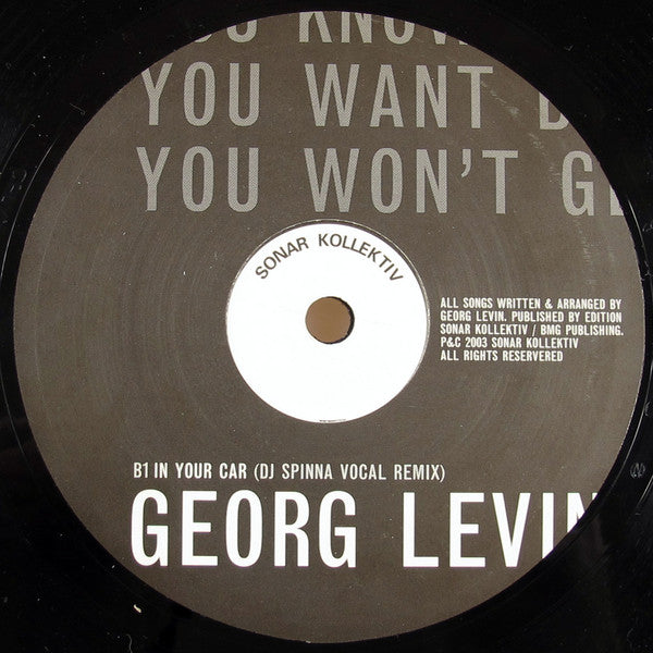 Georg Levin : You Know What You Want But You Won't Get It (12")