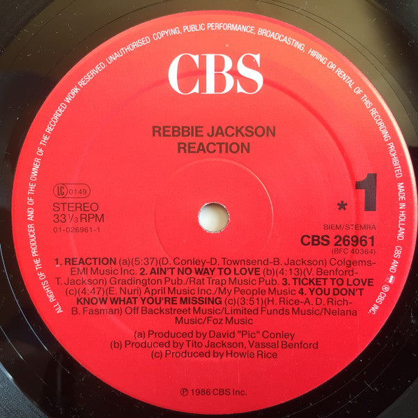 Rebbie Jackson : Reaction (LP, Album)