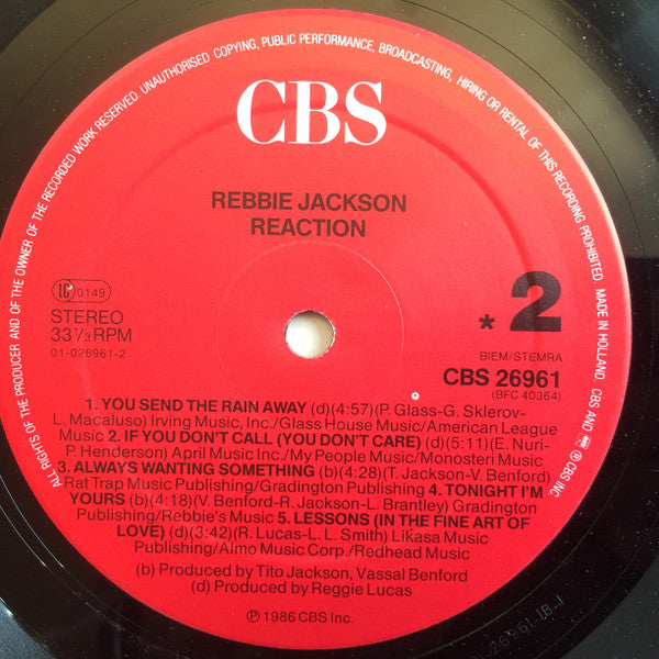 Rebbie Jackson : Reaction (LP, Album)