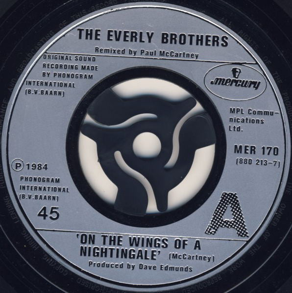 Everly Brothers : On The Wings Of A Nightingale (7", Single, Lar)