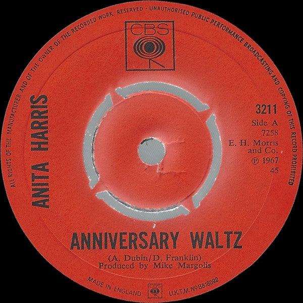 Anita Harris : Anniversary Waltz (7", Single)
