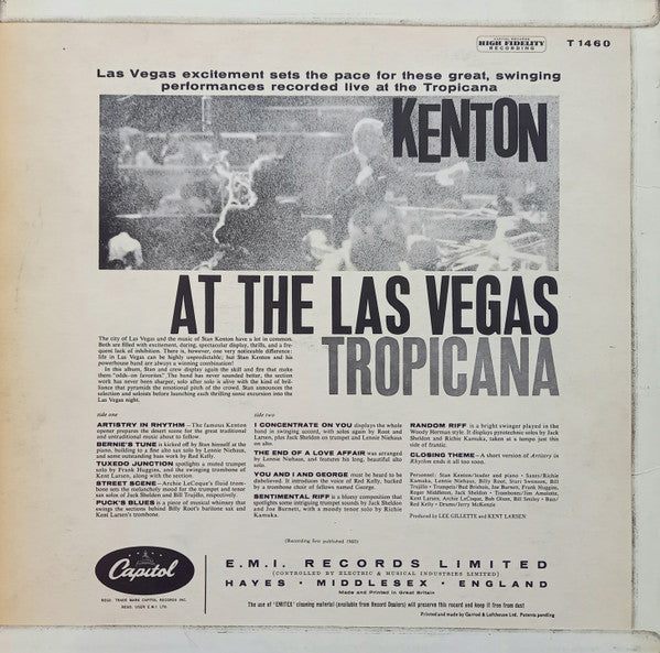 Stan Kenton : Kenton Live From The Las Vegas Tropicana (LP, Album)