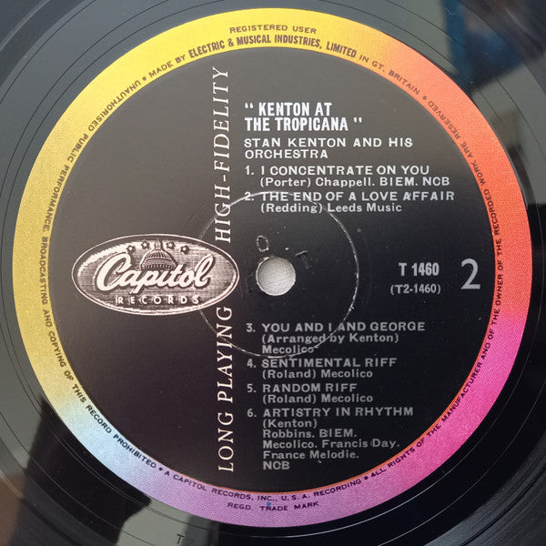 Stan Kenton : Kenton Live From The Las Vegas Tropicana (LP, Album)
