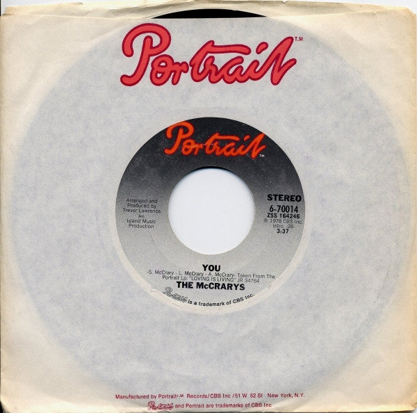The McCrarys : You (7", Single, Styrene, Ter)