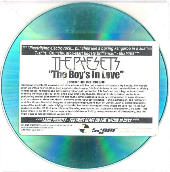 The Presets (2) : This Boy's In Love (CDr, Single, Promo)