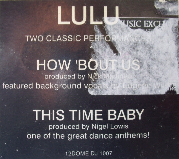 Lulu : This Time Baby / How 'Bout Us (2x12", Single, Promo)