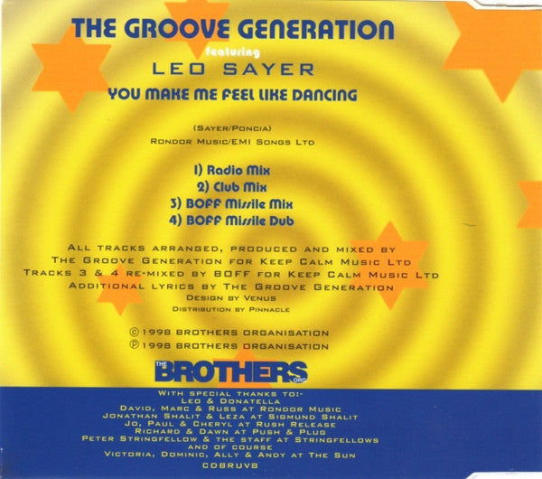 The Groove Generation Featuring Leo Sayer : You Make Me Feel Like Dancing (CD, Single)