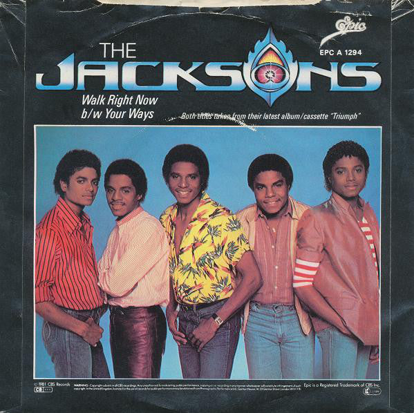 The Jacksons : Walk Right Now (7", Single, Blu)