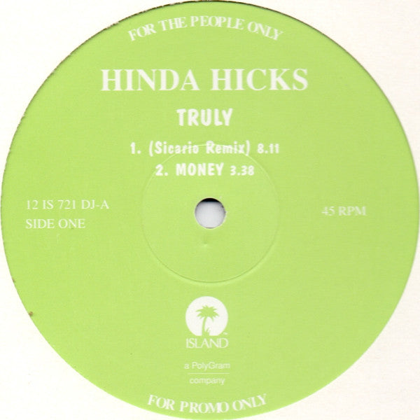 Hinda Hicks : Truly (12", Promo)