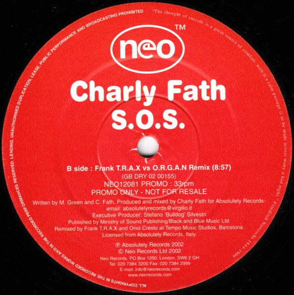 Carl Fath : S.O.S. (12", Promo)