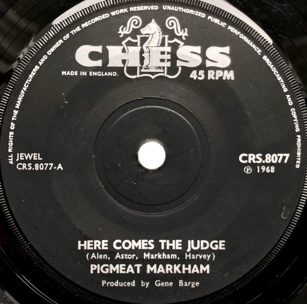Pigmeat Markham : Here Comes The Judge (7", Single, Sol)