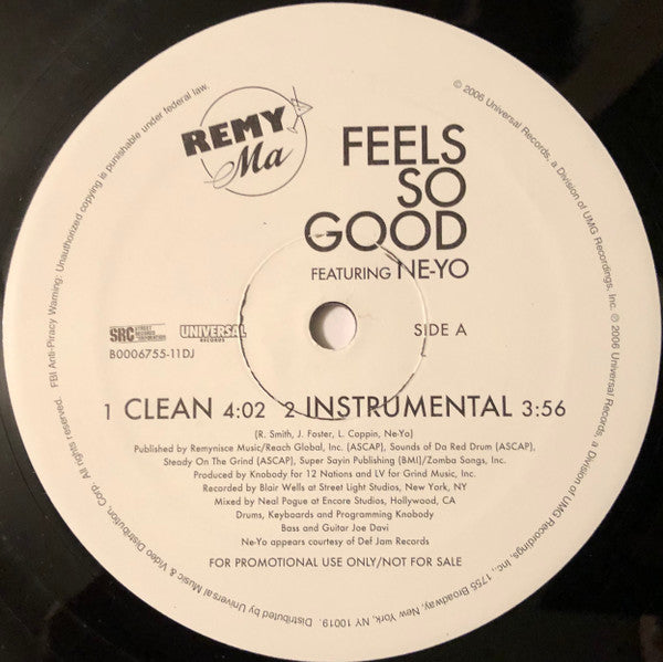 Remy Martin feat. Ne-Yo : Feels So Good (12", Promo)