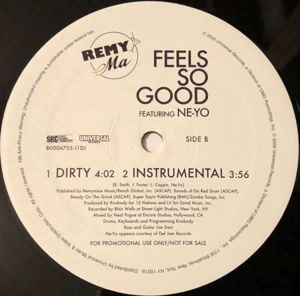 Remy Martin feat. Ne-Yo : Feels So Good (12", Promo)