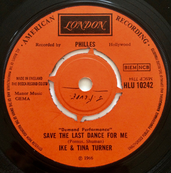 Ike & Tina Turner : River Deep - Mountain High / Save The Last Dance For Me (7", Single)