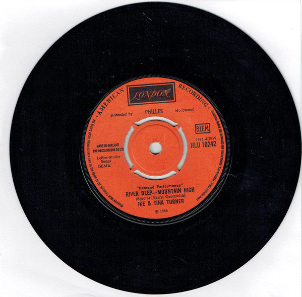 Ike & Tina Turner : River Deep - Mountain High / Save The Last Dance For Me (7", Single)