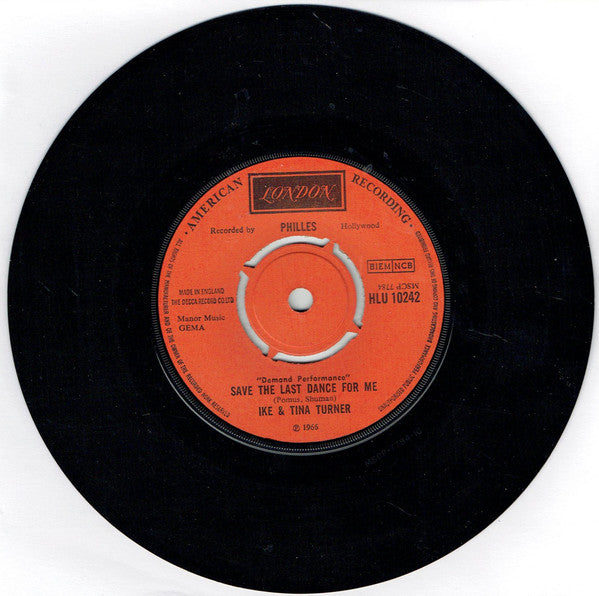 Ike & Tina Turner : River Deep - Mountain High / Save The Last Dance For Me (7", Single)