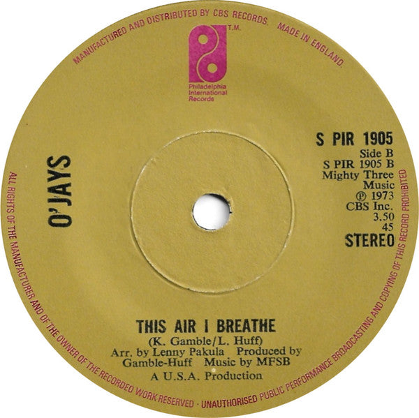 The O'Jays : Put Your Hands Together (7")