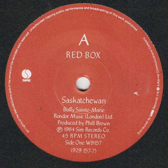 Red Box : Saskatchewan (7", Single)