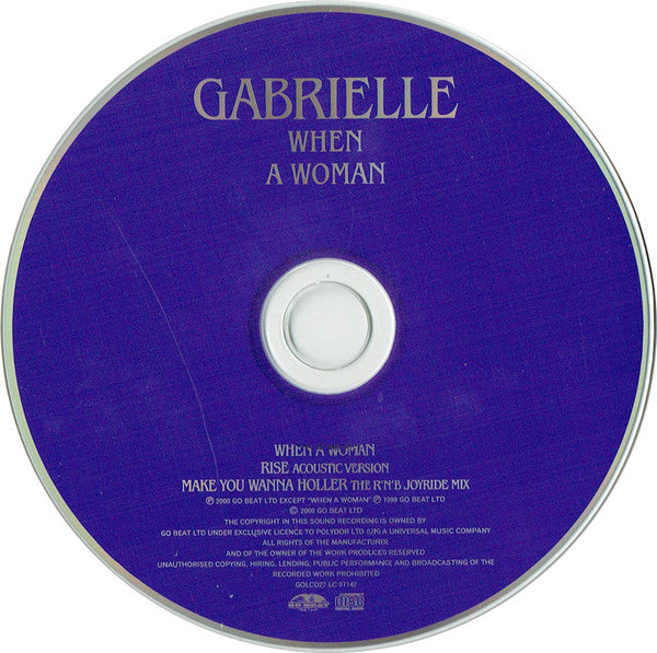 Gabrielle : When A Woman (CD, Single)