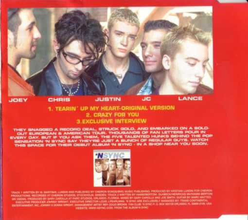 *NSYNC : Tearin* Up My Heart (CD, Single, CD2)