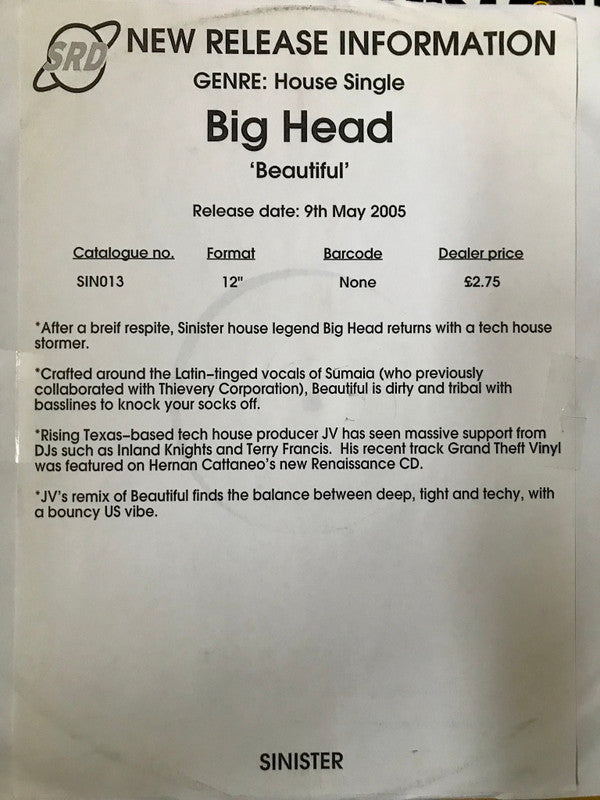 Big Head : Beautiful (12", W/Lbl)