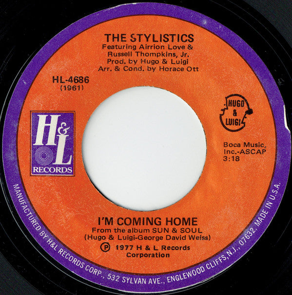 The Stylistics : I'm Coming Home (7", Styrene)
