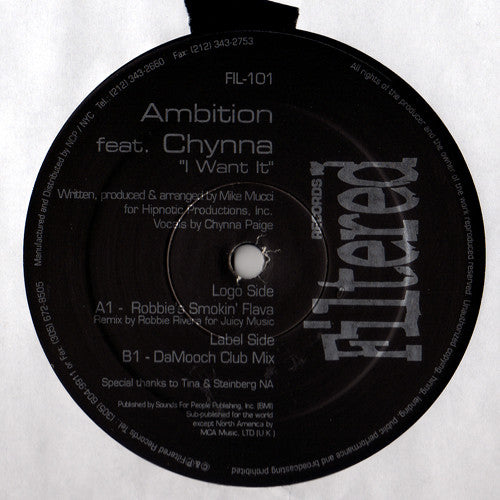 Ambition (2) Feat. Chynna : I Want It (12")