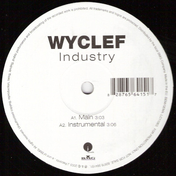 Wyclef Jean : Industry (12", Promo)