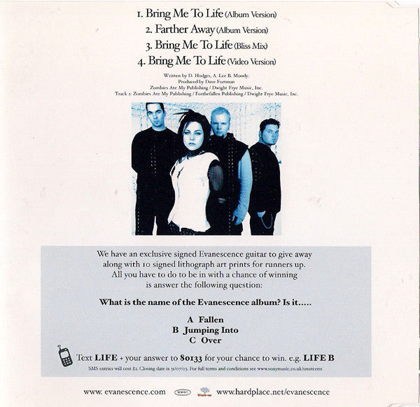 Evanescence : Bring Me To Life (CD, Single, Enh)