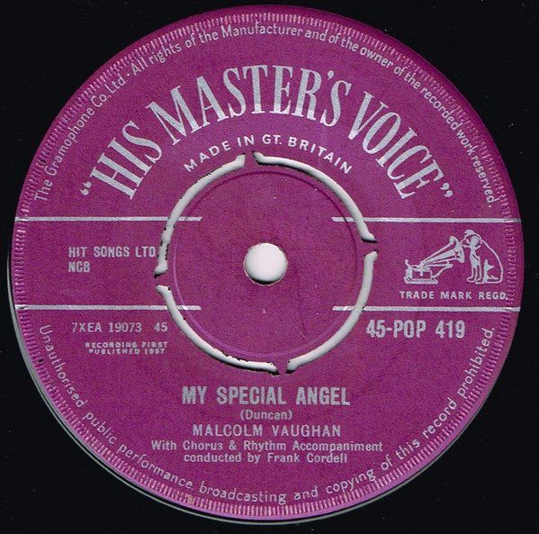 Malcolm Vaughan : My Special Angel  (7")