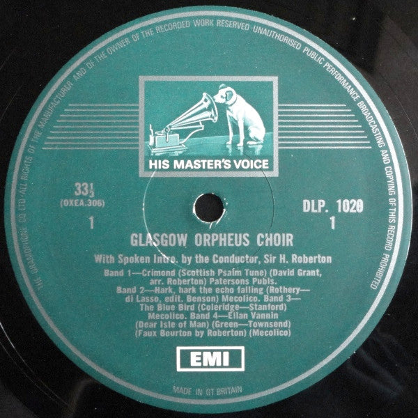 The Glasgow Orpheus Choir, Sir Hugh Roberton : The Glasgow Orpheus Choir - Vol. Two (10", Mono, RP)