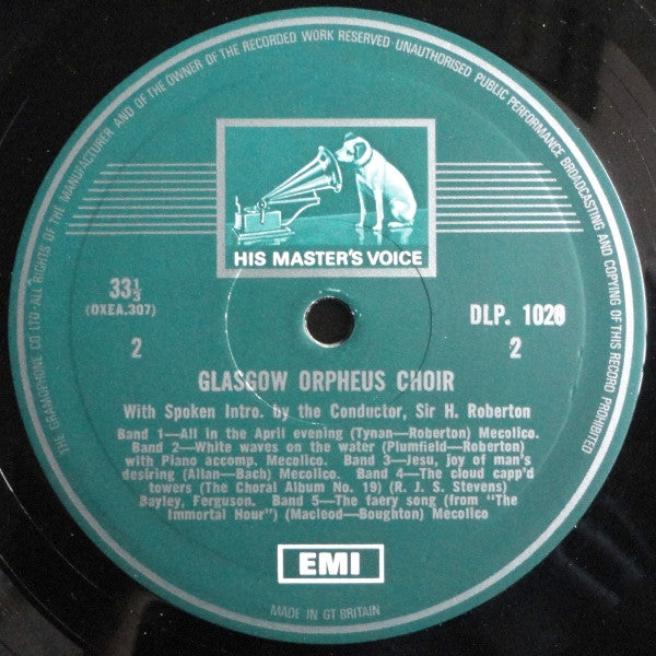 The Glasgow Orpheus Choir, Sir Hugh Roberton : The Glasgow Orpheus Choir - Vol. Two (10", Mono, RP)