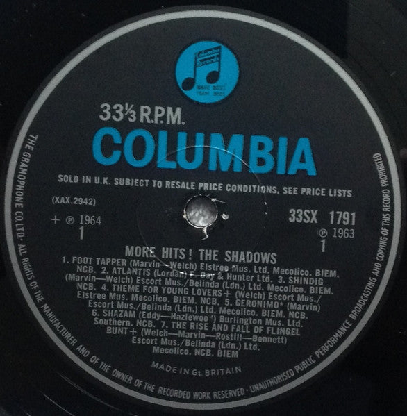 The Shadows : More Hits! (LP, Comp, Mono)