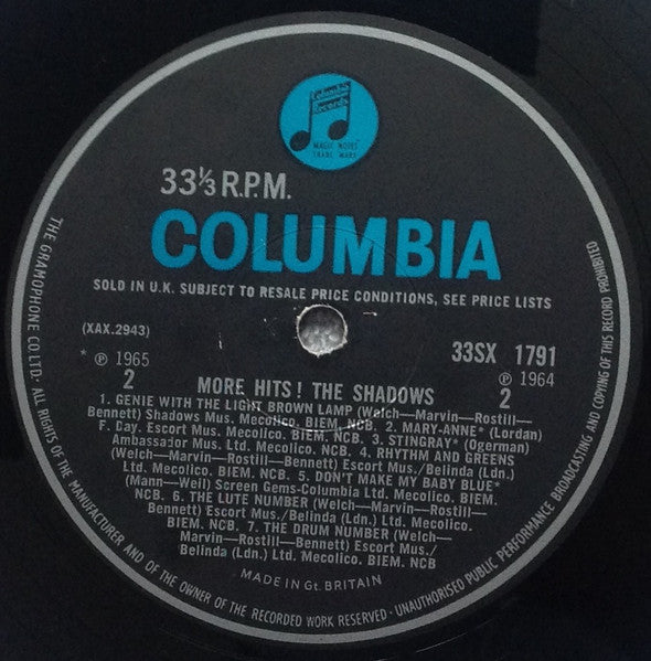 The Shadows : More Hits! (LP, Comp, Mono)