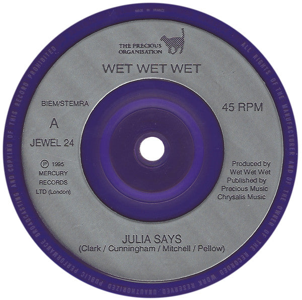 Wet Wet Wet : Julia Says (7", Single, Ltd, Pur)