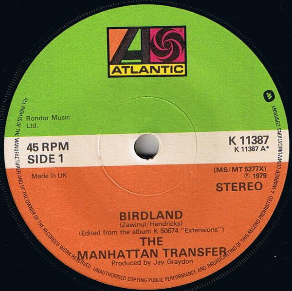 The Manhattan Transfer : Birdland (7", Single)