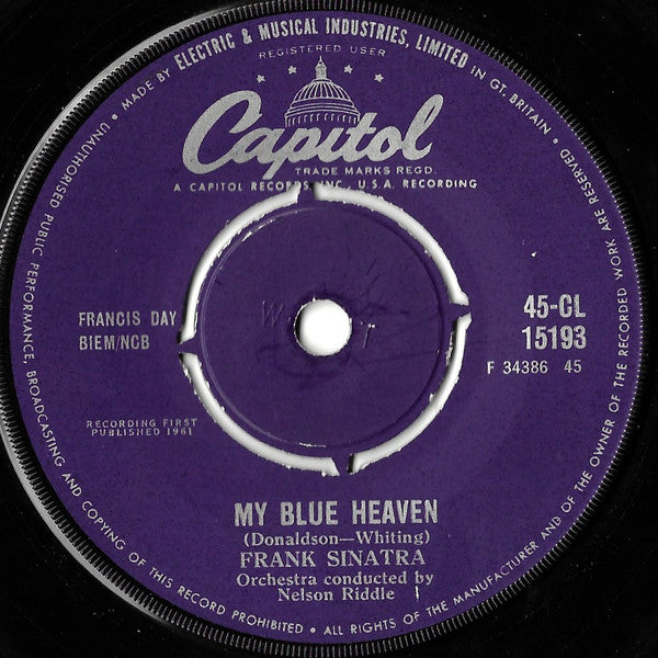 Frank Sinatra : My Blue Heaven / Sentimental Baby (7", Single)