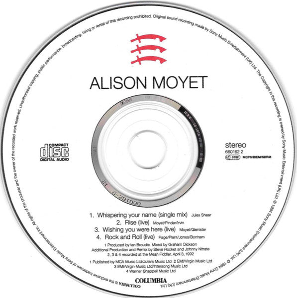 Alison Moyet : Whispering Your Name (CD, Single)