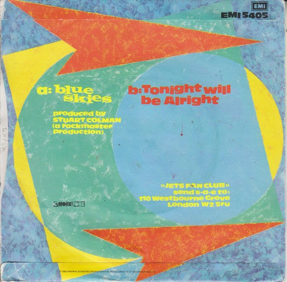The Jets (2) : Blue Skies (7", Single)