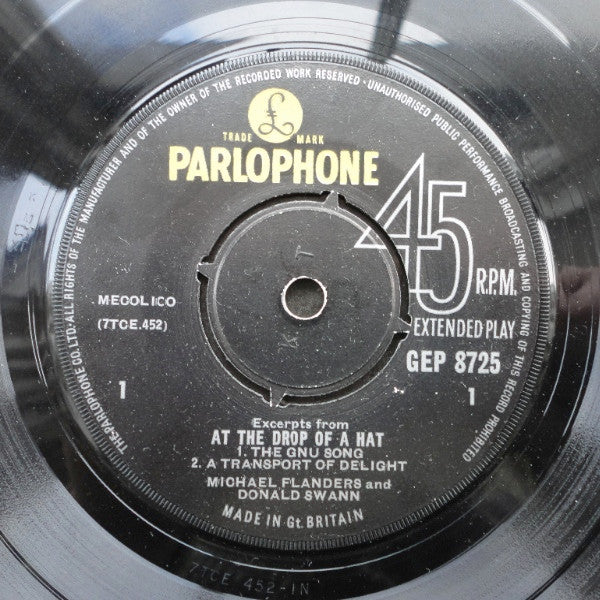 Flanders & Swann : Excerpts From "At The Drop Of A Hat" (7", EP, RP)