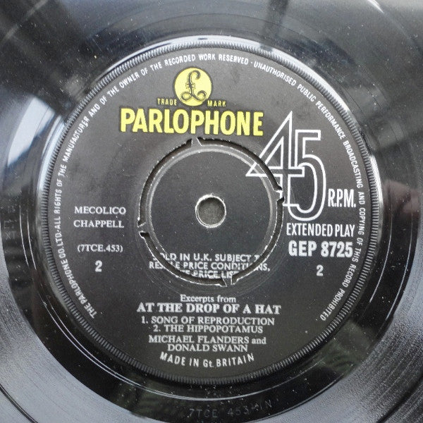 Flanders & Swann : Excerpts From "At The Drop Of A Hat" (7", EP, RP)