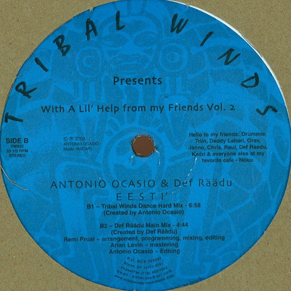Antonio Ocasio & Def Räädu : Eesti - With A Lil' Help From My Friends Volume II (12")