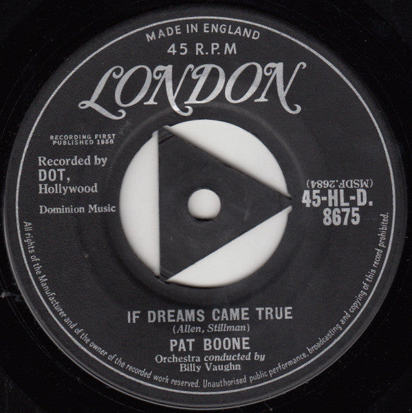 Pat Boone : If Dreams Came True (7", Single)