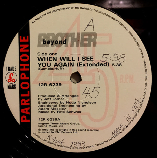 Brother Beyond : When Will I See You Again (12")