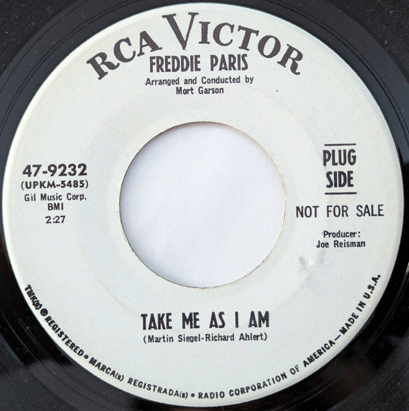 Fred Parris : Take Me As I Am (7", Single, Promo)