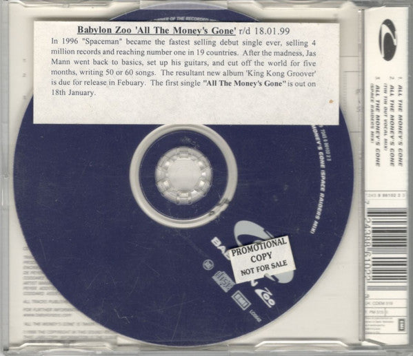 Babylon Zoo : All The Money's Gone (CD, Single, CD2)