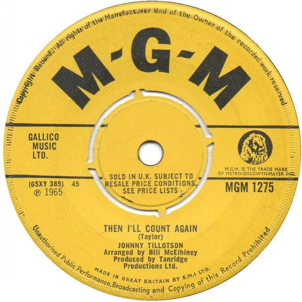 Johnny Tillotson : Then I'll Count Again (7")