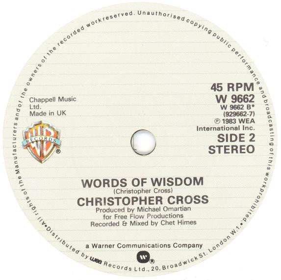 Christopher Cross : No Time For Talk (7")