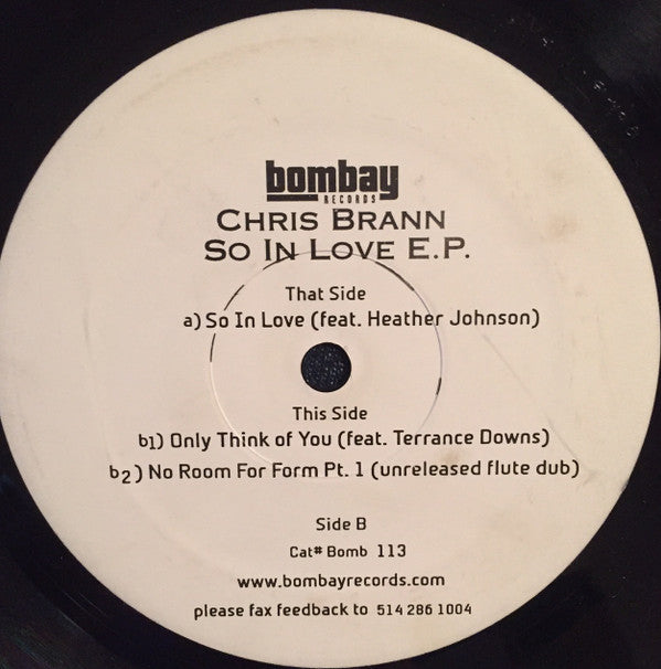 Chris Brann : So In Love E.P. (12", EP, TP)