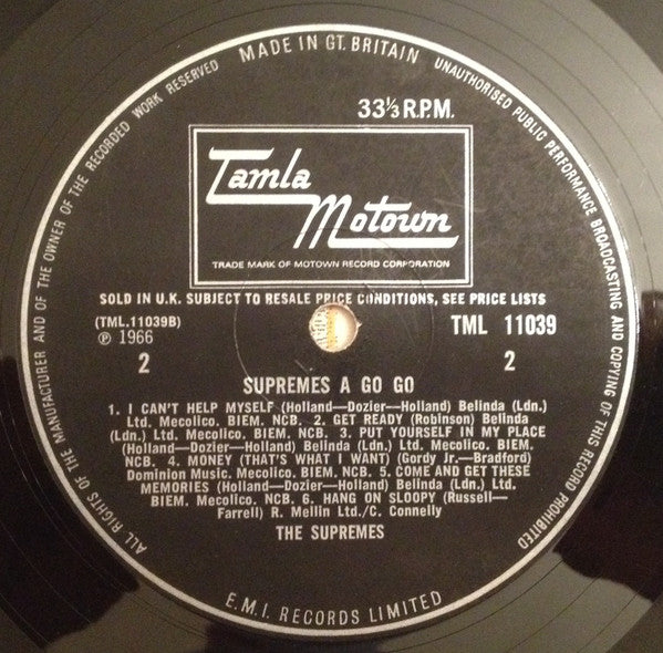 The Supremes : A' Go-Go (LP, Album, Mono)